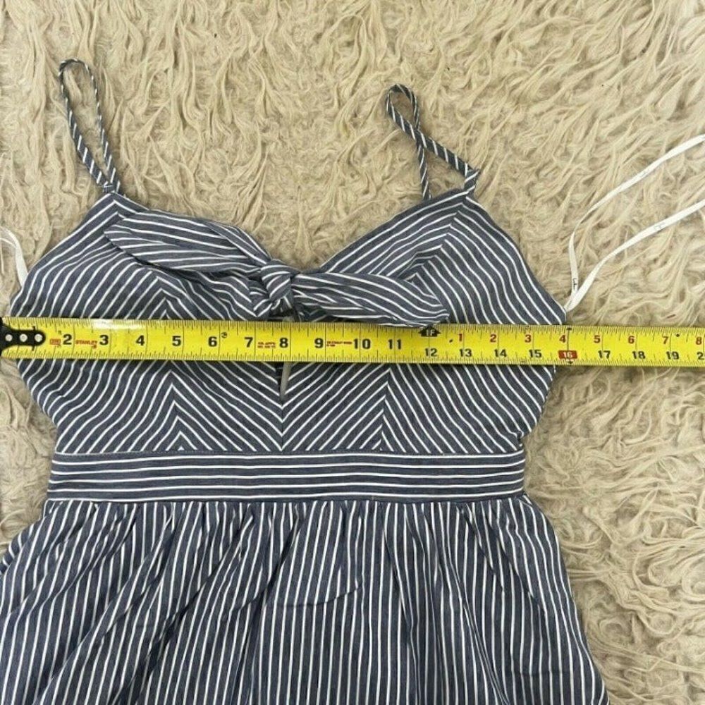 Lulus Joyful Days Blue & White Striped Knotted Front Midi Strappy Dress S NWOT - Picture 9 of 12